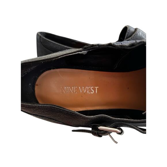 Nine West Women's Black Leather Low Heeled Casual Preppy Dress Shoes Size 8.5 M - Picture 10 of 15